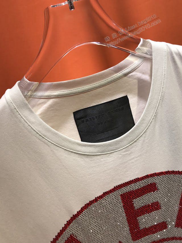 PhilippPlein男裝 2020新款重工燙鑽 菲利普男T恤  tzy2502
